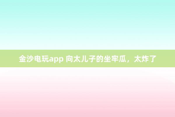 金沙電玩app 向太兒子的坐牢瓜，太炸了