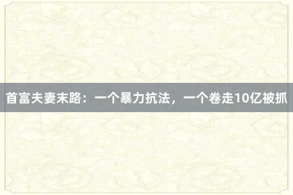 首富夫妻末路：一個暴力抗法，一個卷走10億被抓