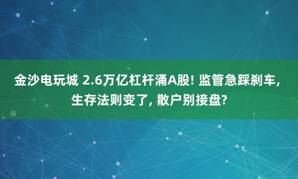金沙電玩城 2.6萬(wàn)億杠桿涌A股! 監(jiān)管急踩剎車， 生存法則變了， 散戶別接盤(pán)?
