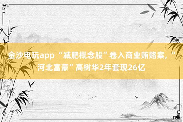 金沙電玩app “減肥概念股”卷入商業(yè)賄賂案， “河北富豪”高樹華2年套現(xiàn)26億